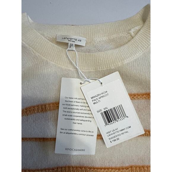 Lafayette 148 NWT New York Cashmere Stripped Breton Sweater Size 2X - Picture 10 of 11